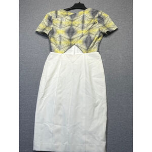 Women's Black Halo Dress Size 6 White Yellow